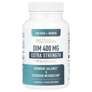 SMNutrition, DIM（ジインドリルメタン）、エクストラストレングス、400mg、90粒