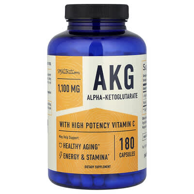 SMnutrition, AKG Alpha-Ketoglutarate with Vitamin C, 180 Capsules