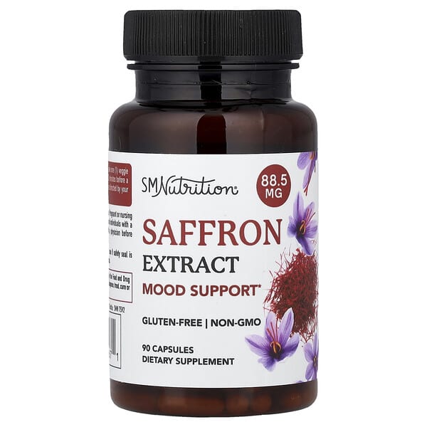 SMNutrition, 사프란 추출물, 88.5mg, 캡슐 90정