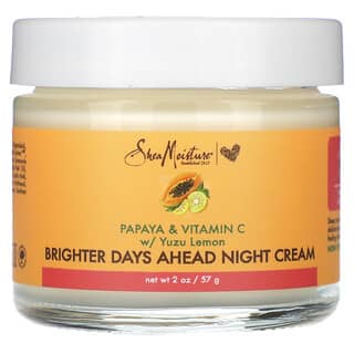 SheaMoisture, Crème de nuit Brighter Days Ahead, Papaye et vitamine C avec citron et yuzu, 57 g