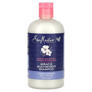 SheaMoisture, Miracle Multi-Benefit Shampoo, Wavy, Curly Hair, Sugarcane Extract & Meadowfoam Seed, 13 fl oz (384 ml)
