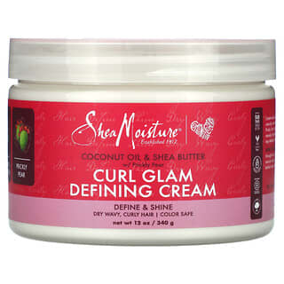 SheaMoisture, Curl Glam Defining Cream, крем для сухих и вьющихся волос, кокосовое масло и масло ши с опунцией, 340 г (12 унций)