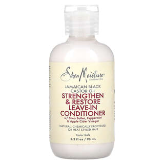 SheaMoisture, Aceite de ricino negro de Jamaica, Acondicionador sin enjuague fortalecedor y restaurador, 95 ml (3,2 oz. líq.)