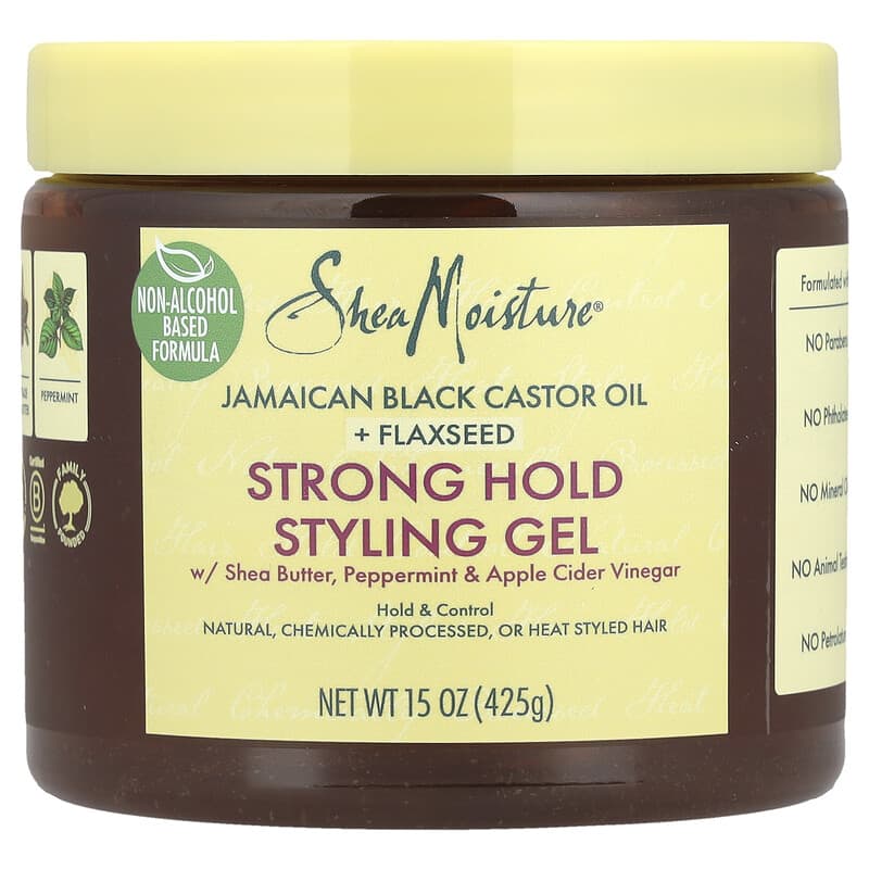 Strong Hold Styling Gel Styling Gel fur starken Halt Sheabutter Pfefferminze und Apfelessig 425 g 15