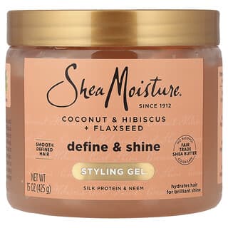 SheaMoisture, Şekillendirici Jel, Tanımla ve Parlatıcı, Hindistan Cevizi, Hatmi ve Keten Tohumu, 425 g (15 oz)