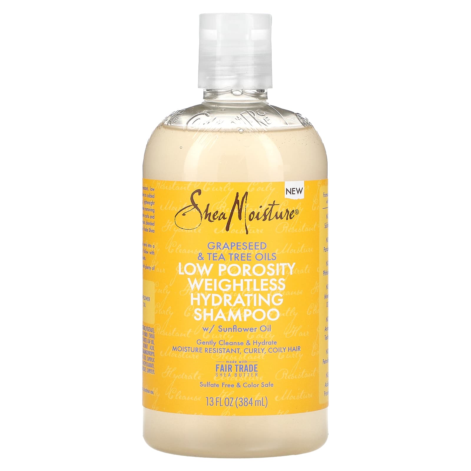 SheaMoisture, Grapeseed Oil & Tea Tree Oils, Low Porosity Weightless Hydrating Shampoo, 13 fl oz