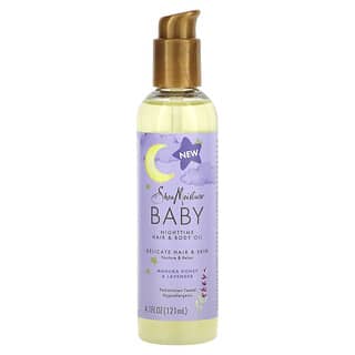 SheaMoisture, Baby, Nighttime Hair & Body Oil, Manuka Honey & Lavender, 4.1 fl oz (121 ml)