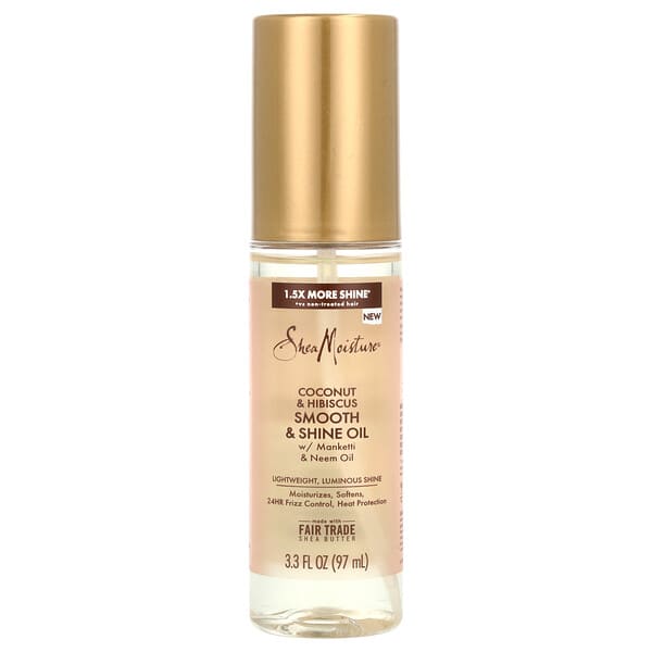 SheaMoisture, 스무스 & 샤인 오일, 코코넛 & 히비스커스, 97ml(3.3fl oz)