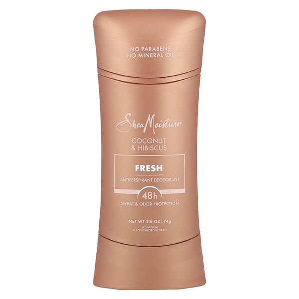 SheaMoisture, 땀 억제제 디오도런트, 프레시, 코코넛 및 히비스커스, 74g(2.6oz)