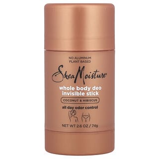 SheaMoisture, 홀 바디 Deo 인비저블 스틱, 코코넛 및 히비스커스, 74g(2.6oz)