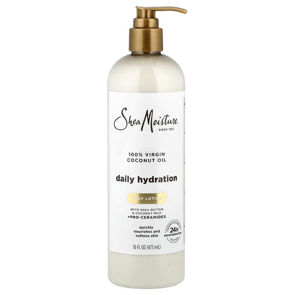 SheaMoisture, 데일리 하이드레이션 바디 로션, 버진 코코넛오일 100%, 473ml(16fl oz)