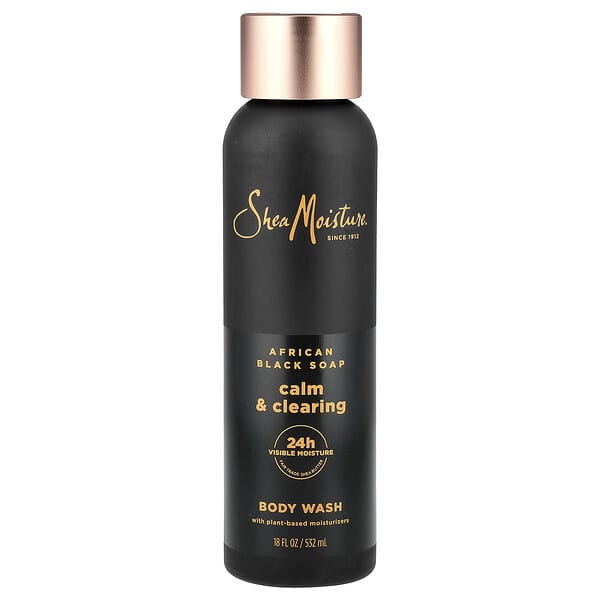 SheaMoisture, 진정 & 클리어링 바디 워시, 아프리칸 블랙 비누, 532ml(18fl oz)