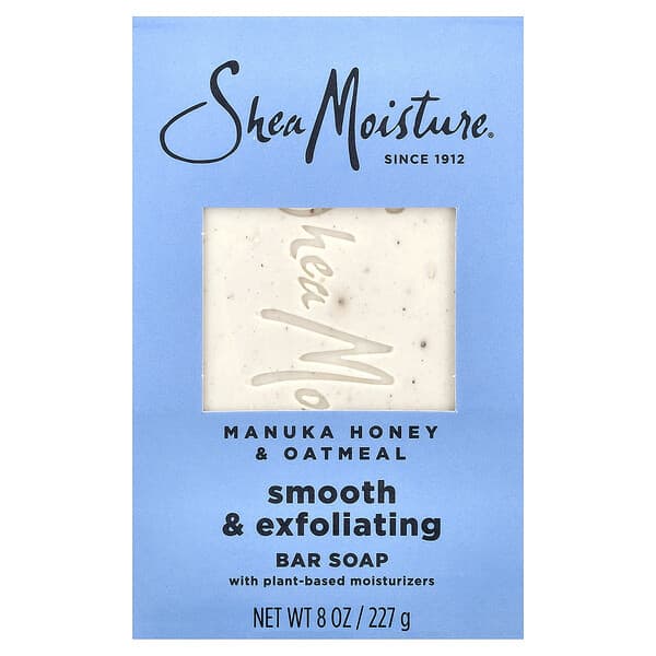 SheaMoisture, 스무스 & 각질 제거 바 비누, 마누카 꿀 및 오트밀, 227g(8oz)