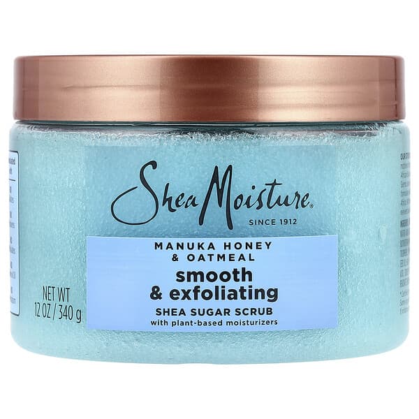 SheaMoisture, 각질을 제거하는 부드러운 시어버터 스크럽, 마누카 꿀 및 오트밀, 340g(12oz)