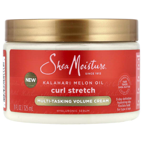 SheaMoisture, Curl Stratch, 멀티태스킹 볼륨 크림, 4형 모발용, 칼라하리 멜론 오일, 325ml(11fl oz)