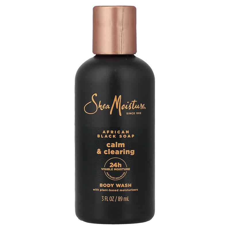 Bagnoschiuma calmante e schiarente, Sapone nero africano, 89 ml