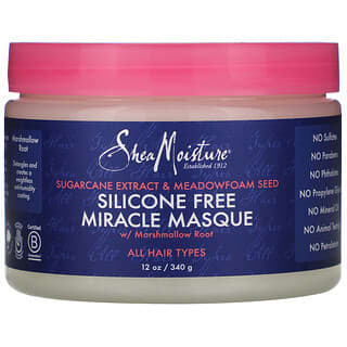 SheaMoisture, Silicone Free Miracle Masque, Sugarcane Extract & Meadowfoam Seed, 12 oz (340 g)