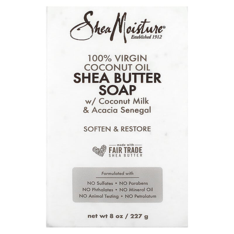 SheaMoisture Shea Butter Soap 100% Virgin Coconut Oil, 8 Oz.