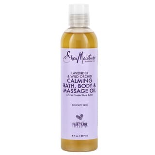 SheaMoisture, Calming Bath, Body & Massage Oil, Delicate Skin, Lavender & Wild Orchid, 8 fl oz (237 ml)