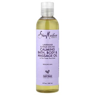 SheaMoisture, Baño calmante, Aceite corporal y para masajes, Piel delicada, Lavanda y orquídea silvestre`` 237 ml (8 oz. Líq.)