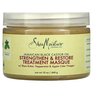 SheaMoisture, ямайское черное касторовое масло, укрепляющая и восстанавливающая маска, 340 мл (12 унции)