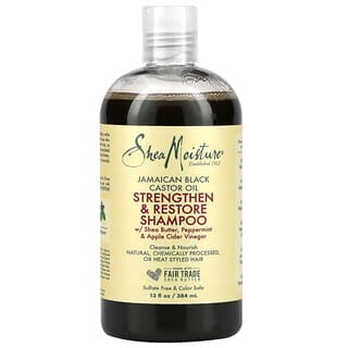 SheaMoisture, Shampoo de Fortalecimento e Restauração, Óleo de Rícino Jamaicano Preto, 384 ml (13 fl oz)