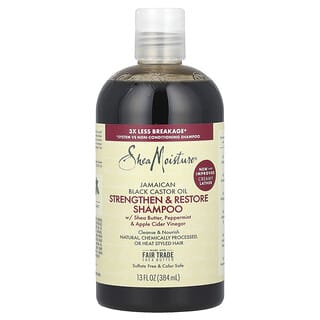 SheaMoisture, Aceite de ricino negro de Jamaica, Champú fortalecedor y restaurador, 384 ml (13 oz. líq.)