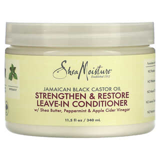 SheaMoisture, Huile de ricin noire jamaïcaine, Après-shampooing sans rinçage fortifiant et réparateur, 312 g