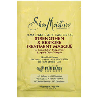 SheaMoisture, 牙買加黑蓖麻油，強化和修復護理髮膜，2 液量盎司（57 毫升）