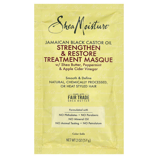 SheaMoisture, 자메이카 블랙 캐스터오일, 스트렝슨 & 리스토어 트리트먼트 헤어 마스크, 57g(2oz)