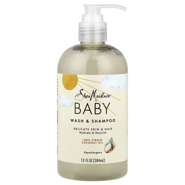 SheaMoisture, 100% 버진 코코넛 오일 베이비 워시 & 샴푸, 384ml (13 fl oz)