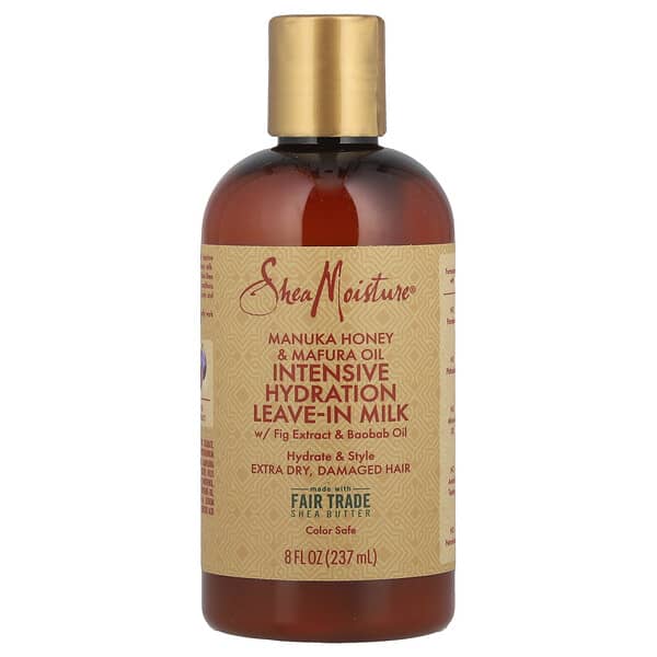 SheaMoisture, 마누카 꿀 & 마푸라 오일, 인텐시브 하이드레이션 리브인 밀크, 237ml(8fl oz)