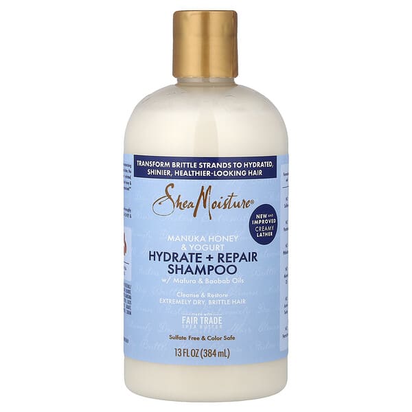SheaMoisture, 마누카 꿀 & 요거트, 하이드레이트 + 리페어 샴푸, 마푸라 및 바오밥 오일 함유, 384ml(13fl oz)