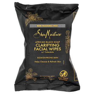 SheaMoisture, African Black Soap, Clarifying Facial Wipes, 30 Cleansing Wipes