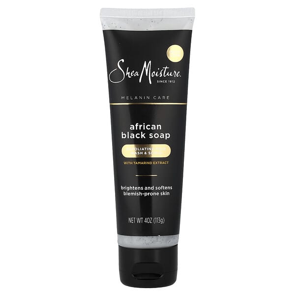 SheaMoisture, Exfoliating Face Wash & Scrub with Tamarind Extract, African Black Soap, 4 oz (113 g)