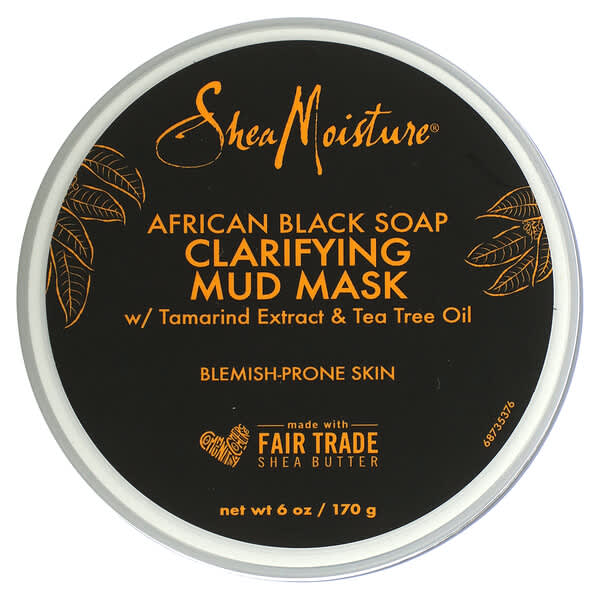 SheaMoisture, 淨化泥美容面膜，非洲黑皂，6 盎司（170 克）