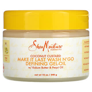 SheaMoisture, Make It Last Wash N'Go Defining Gel-Oil, Coconut Custard, 12 oz (340 g)
