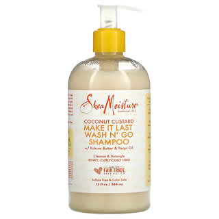 SheaMoisture, Make It Last Wash N' Go Shampoo, Coconut Custard, With Kokum Butter & Pequi Oil, 13 fl oz (384 ml)
