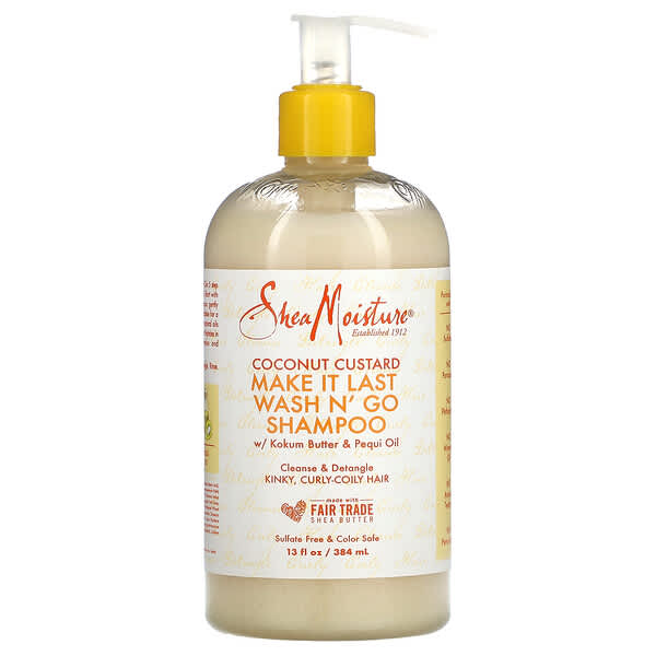 SheaMoisture, Make It Last Wash N' Go Shampoo, Coconut Custard, With