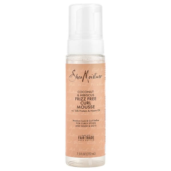 SheaMoisture, 코코넛 & 히비스커스, 곱슬 방지 컬링 무스, 222ml (7.5fl oz)