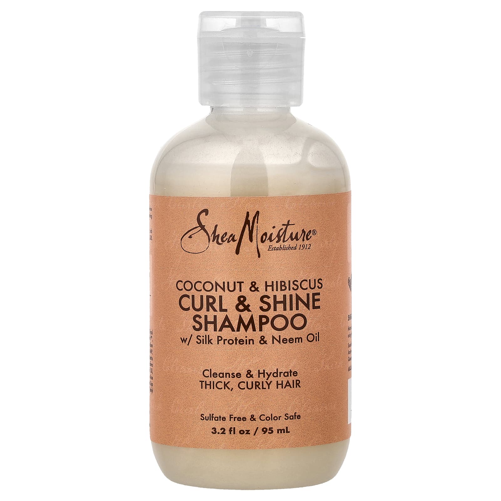 SheaMoisture, Curl & Shine Shampoo, для густых вьющихся волос, кокос и гибискус, 95 мл (3,2 жидк. унц.)