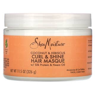 SheaMoisture, Curl & Shine, маска для волос, кокос и гибискус, 326 г (11,5 унции)