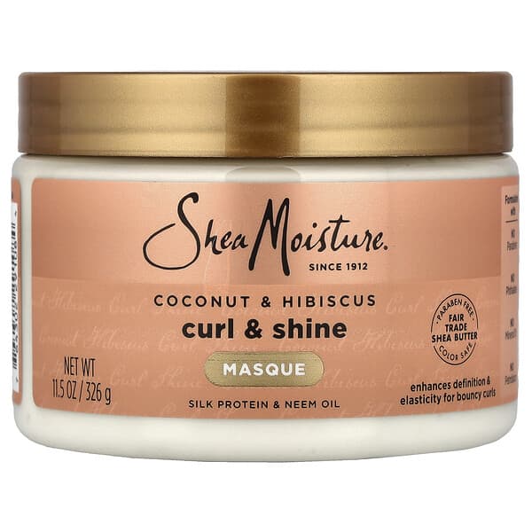 SheaMoisture, 컬 앤 샤인 헤어 마스크, 코코넛 & 히비스커스, 326g(11.5oz)