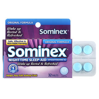 Sominex, Coadiuvante del sonno notturno, formula originale, 32 compresse