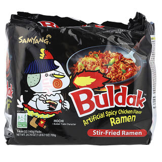 Samyang, Buldak™，煸炒拉面，辣子雞味，5 包，每包 4.94 盎司（140 克）