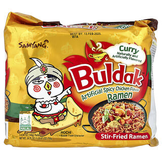 Buldak™, Ramen Frito, Frango Picante, Caril, 5 Pacotes, 140 g (4,94 oz) Cada