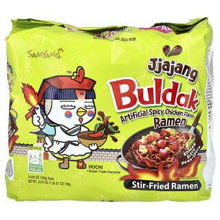 Samyang, Buldak™，煸炒拉面，辣子雞味，Jjajang，5 包，每包 4.94 盎司（140 克）