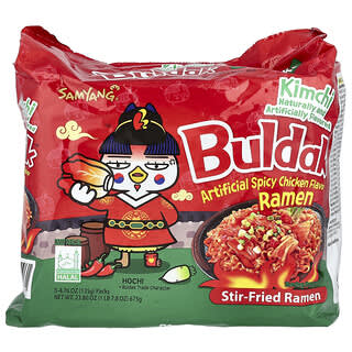 Samyang, Buldak™，煸炒拉面，辣子雞味，韓國泡菜，5 包，每包 4.76 盎司（135 克）