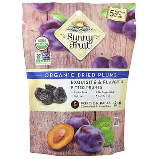 Sunny Fruit, органические сушеные сливы, 5 порционных пакетиков по 30 г (1,06 унции)