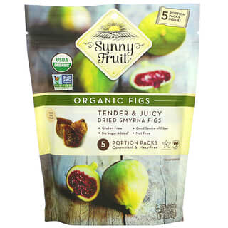 Sunny Fruit, Figos Orgânicos, Pacotes de 5 Porções, 50 g (1,76 oz) Cada
